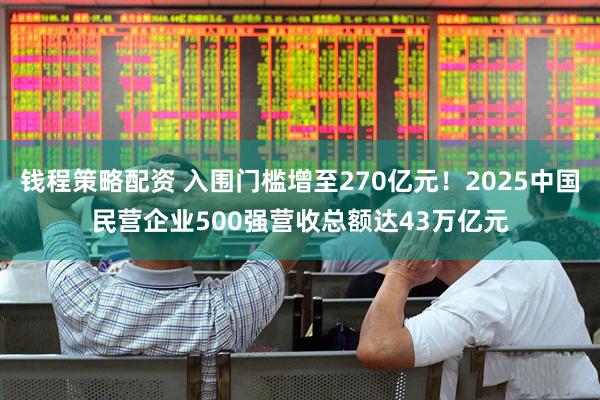 钱程策略配资 入围门槛增至270亿元！2025中国民营企业500强营收总额达43万亿元