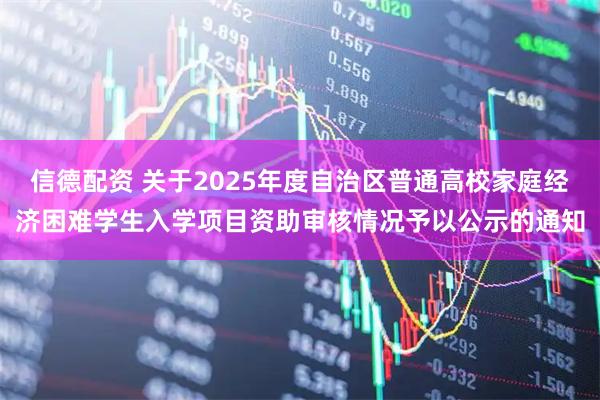 信德配资 关于2025年度自治区普通高校家庭经济困难学生入学项目资助审核情况予以公示的通知